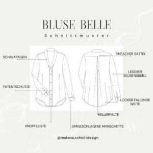 Bluse BELLE – Papierschnittmuster 158 168 178cm